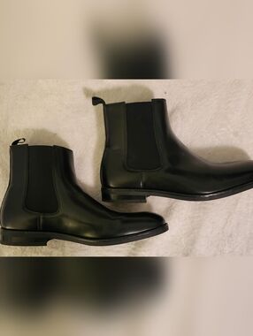 Sleek Black Men's Leather Boots. Alfani